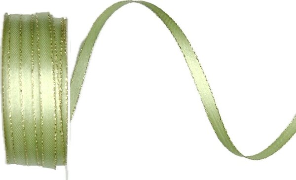 Stuha saténová BASIC GREEN LINE zelená 6mm x 5m (4,-Kč/m)