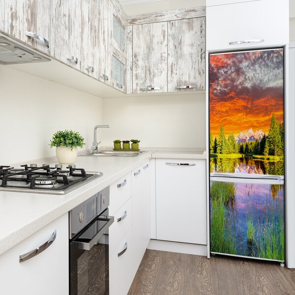 Nálepka tapeta na ledničku Jezero v lese FridgeStick-70x190-f-89317009