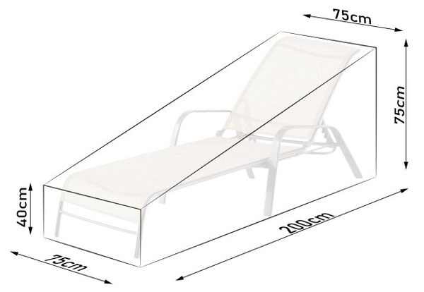 Ochranný obal na zahradní lehátko - černý