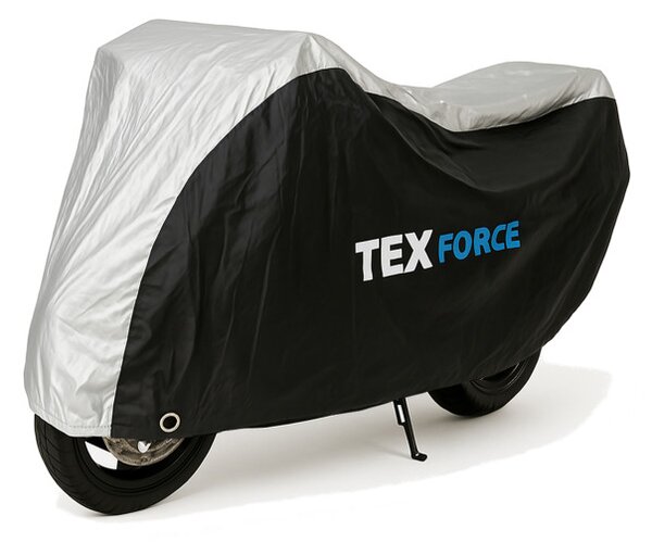 Ochranná plachta na motorku TEXFORCE stříbrná / černá
