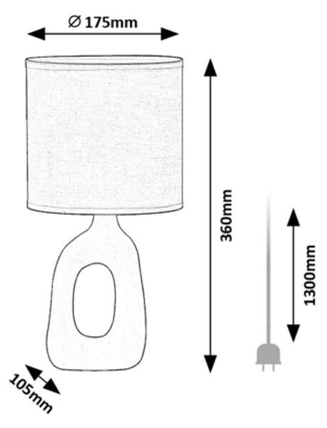 Rabalux SYLIRA stolní lampa, krémová barva