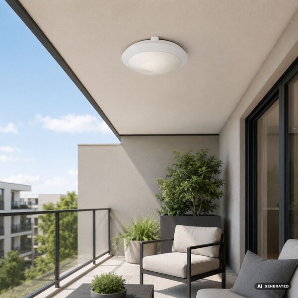 Rabalux WELRO venkovní stropní svítidlo 1xE27/9W/230V/IP65 pr. 30 cm bílá barva