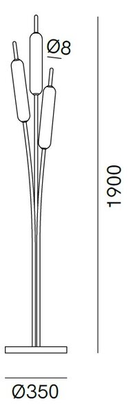 Il Fanale 285.04.ON Typha, stojící lampa z mosazi a skla, 42W LED 2700K, prům. 35cm