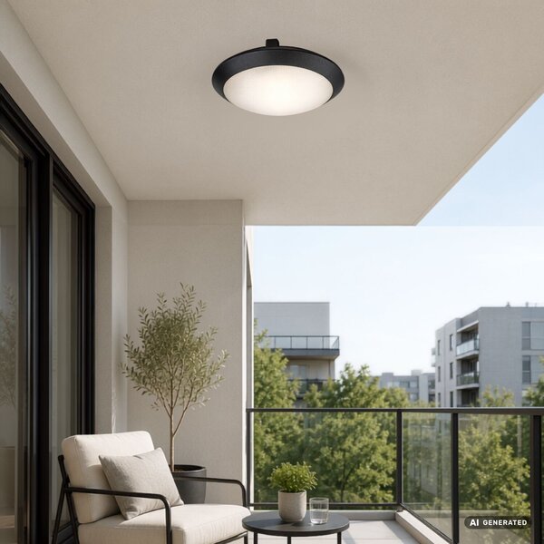 Rabalux WELRO venkovní stropní svítidlo 1xE27/9W/230V/IP65 pr. 30 cm černá barva