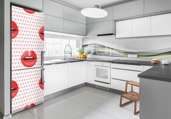 Nálepka tapeta na ledničku Červená ústa FridgeStick-70x190-f-90428290