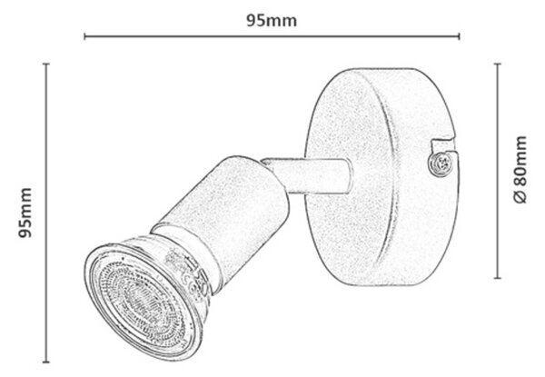 Rabalux NORTON nástěnné bodové svítidlo GU10/25W/230V, černá barva