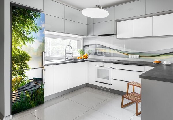 Nálepka tapeta na ledničku Dřevěné molo FridgeStick-70x190-f-90300229