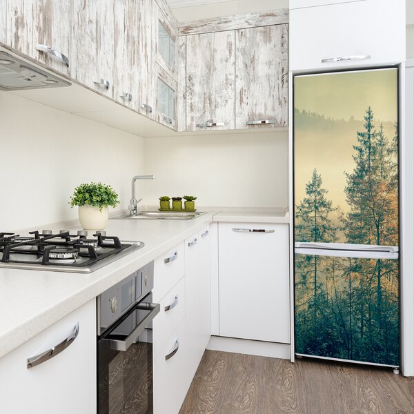 Nálepka tapeta na ledničku Mlha nad lesem FridgeStick-70x190-f-90691876
