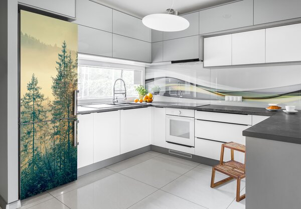 Nálepka tapeta na ledničku Mlha nad lesem FridgeStick-70x190-f-90691876