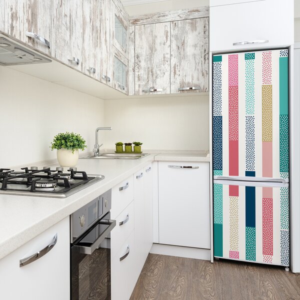 Nálepka tapeta na ledničku Barevné pásky FridgeStick-70x190-f-91178789