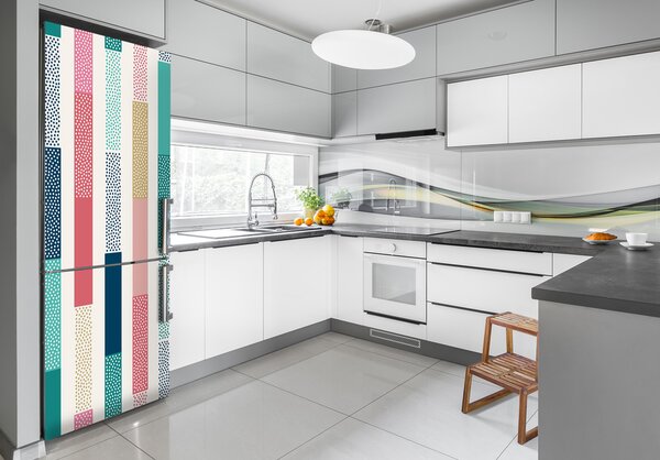 Nálepka tapeta na ledničku Barevné pásky FridgeStick-70x190-f-91178789