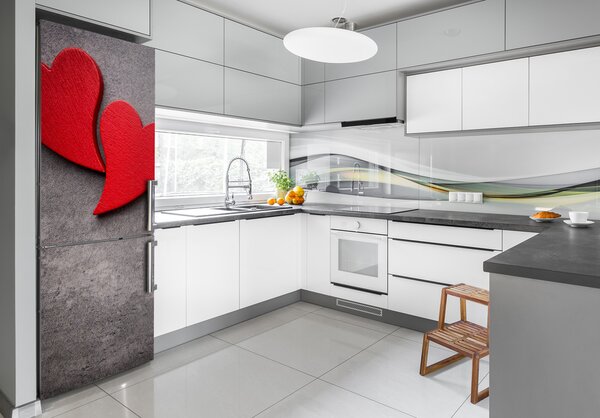 Nálepka tapeta na ledničku Červené srdce FridgeStick-70x190-f-90748629