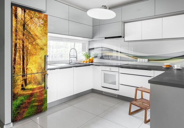 Nálepka fototapeta na ledničku Podzimní les FridgeStick-70x190-f-91078750