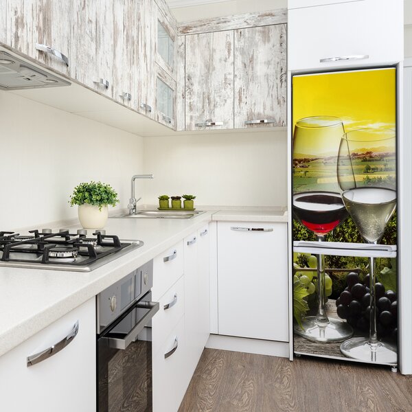 Nálepka tapeta na ledničku Víno a hrozno FridgeStick-70x190-f-91388380