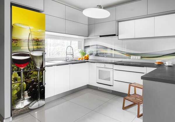 Nálepka tapeta na ledničku Víno a hrozno FridgeStick-70x190-f-91388380