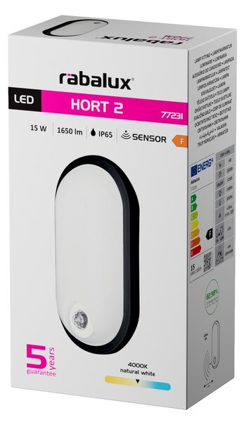 Rabalux HORT2 LED venkovní nástěnné svítidlo 77231, PIR senzor pohybu, IP65