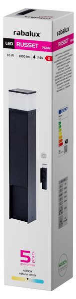 Rabalux RUSSET LED zahradní sloupek 76341, 2x zásuvka AC-230V IP44