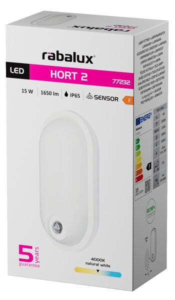 Rabalux HORT2 LED venkovní nástěnné svítidlo 77232, PIR senzor pohybu, IP65
