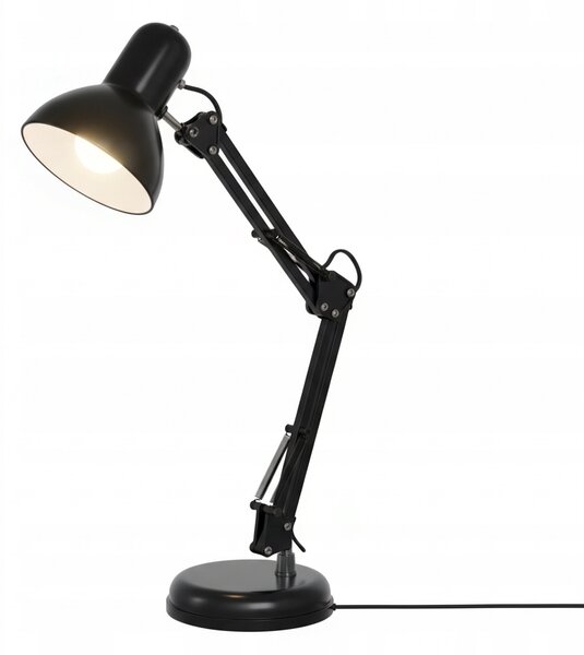 Smart LED Černá kovová stolní lampa nastavitelná s klipem 1xE27