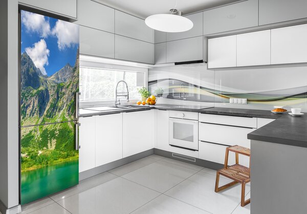 Nálepka tapeta na ledničku Jezero v horách FridgeStick-70x190-f-92038877