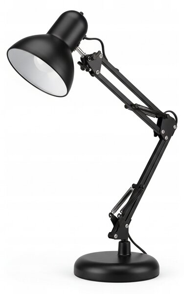 Smart LED Černá kovová stolní lampa nastavitelná s klipem 1xE27