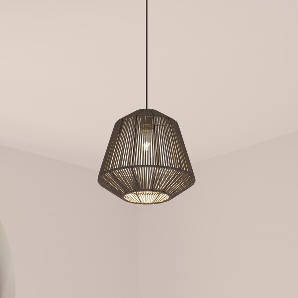 Atmosphera - Lustr na lanku JILY 1xE27/40W/230V juta černá
