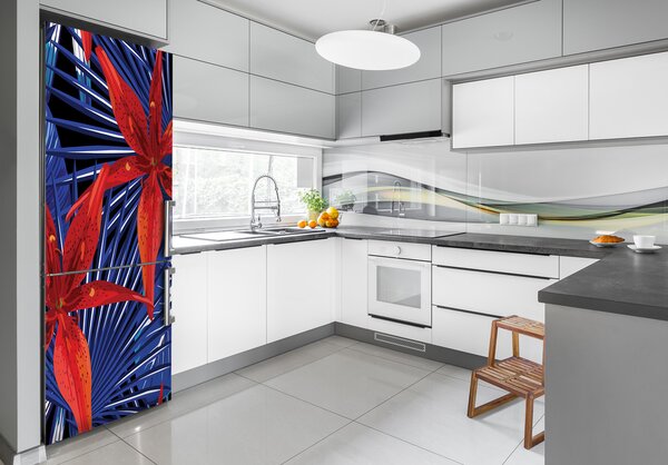 Fototapeta na ledničku Tropické květiny FridgeStick-70x190-f-92610172