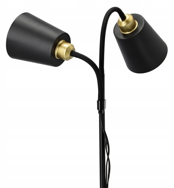 Smart LED ARGUS stojací černá lampa čtecí nastavitelná 2xE27