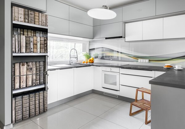 Nálepka tapeta na ledničku Polička na knížky FridgeStick-70x190-f-92601925