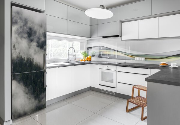 Nálepka tapeta na ledničku Mraky nad lesem FridgeStick-70x190-f-92103415