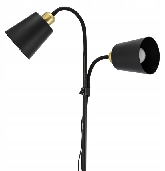 Smart LED ARGUS stojací černá lampa čtecí nastavitelná 2xE27