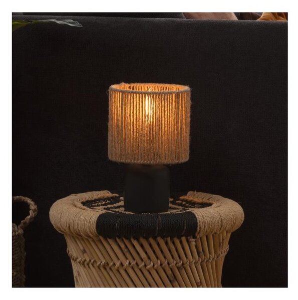 Atmosphera - Stolní lampa KOBY 1xE14/40W/230V konopí/černá