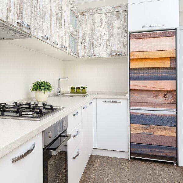 Nálepka tapeta na ledničku Dřevěná stěna FridgeStick-70x190-f-95769214
