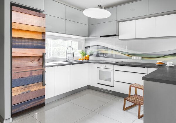 Nálepka tapeta na ledničku Dřevěná stěna FridgeStick-70x190-f-95769214