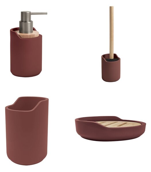 Spirella mýdlenka SYBELLA, burgundy, polyresin, dřevo