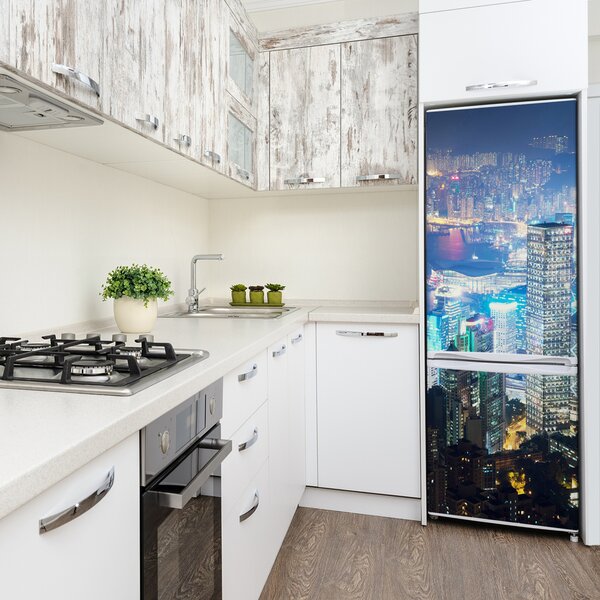 Samolepící nálepka na ledničku Hong kong noc FridgeStick-70x190-f-97604985
