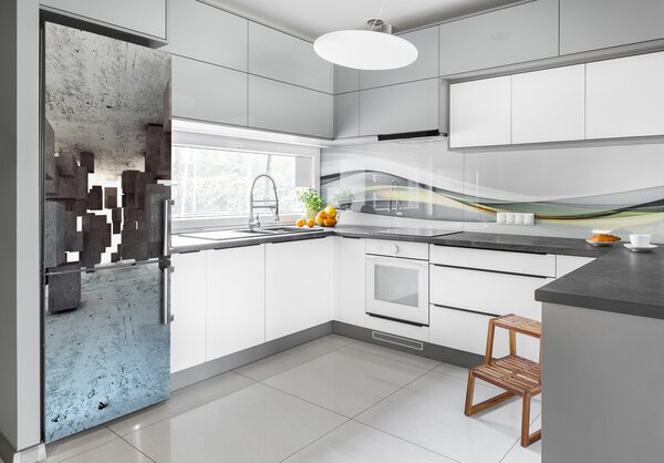 Nálepka na ledničku Krychle w betonu FridgeStick-70x190-f-97581369