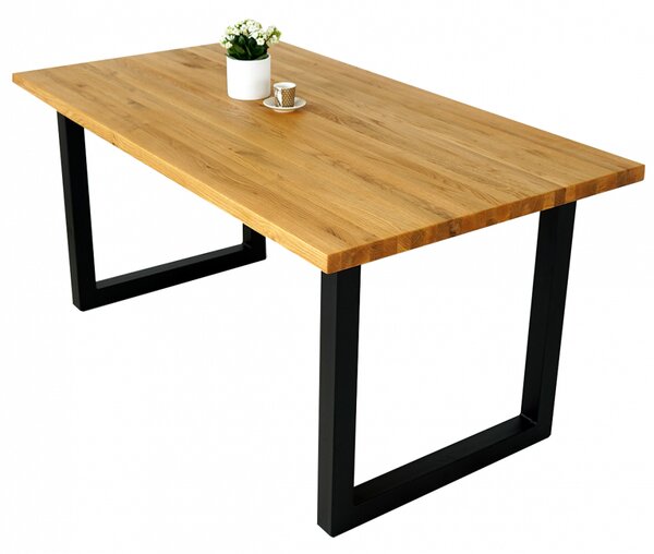 Jídelní stůl s masivní dubovou deskou Verano 1400 x 900 mm