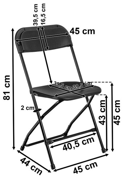 Rozkládací židle SIMPLO BLACK černá