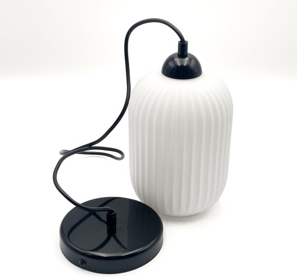 Lustr na lanku HARMA 1xE27/15W/230V pr. 14 cm bílá/černá