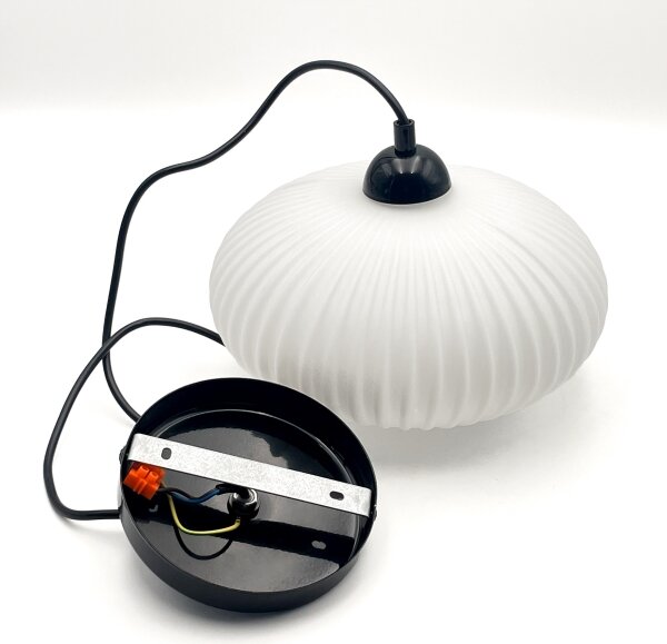 Lustr na lanku HARMA 1xE27/15W/230V pr. 25 cm bílá/černá