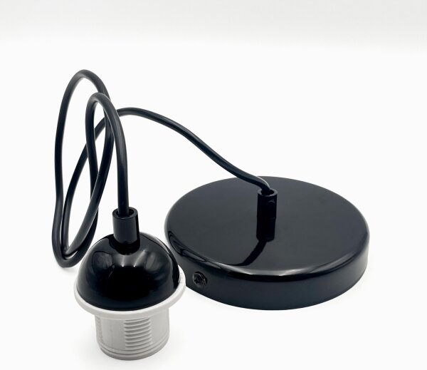Lustr na lanku HARMA 1xE27/15W/230V pr. 14 cm bílá/černá