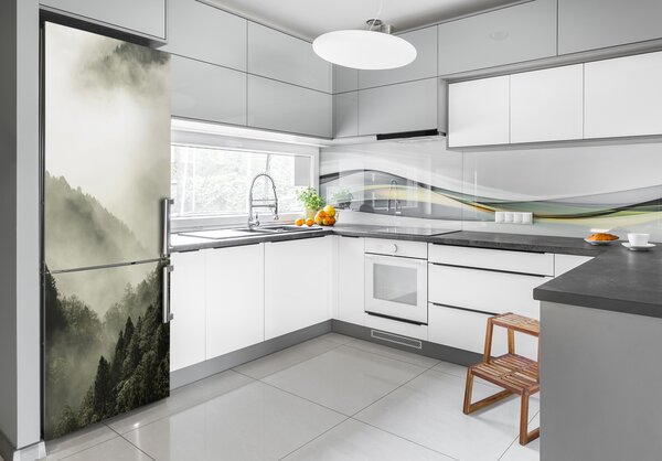 Nálepka tapeta na ledničku Mlha nad lesem FridgeStick-70x190-f-98626353