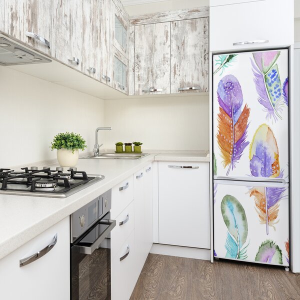 Nálepka tapeta na ledničku Barevná pírka FridgeStick-70x190-f-98714583