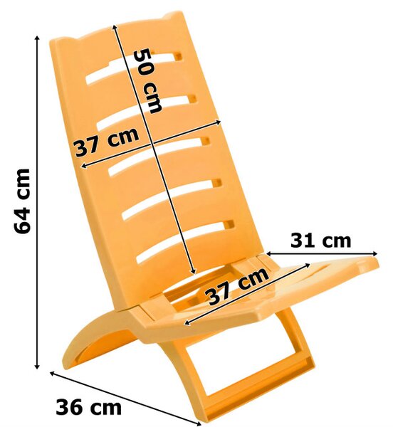 Plážové lehátko TIRRENO žluté