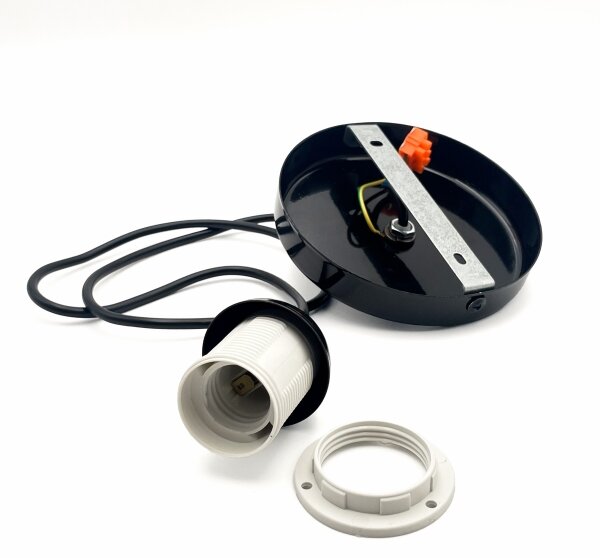 Lustr na lanku HARMA 1xE27/15W/230V pr. 14 cm bílá/černá