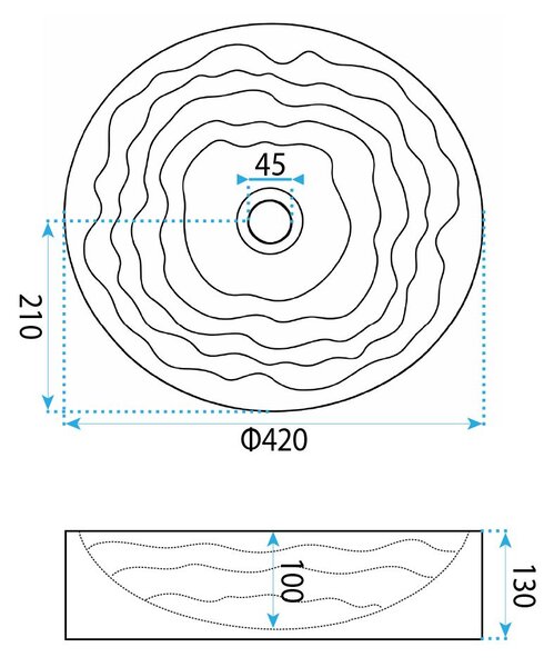 Rea Calla, umyvadlo na desku 420x420x130 mm, bílá, REA-U3507
