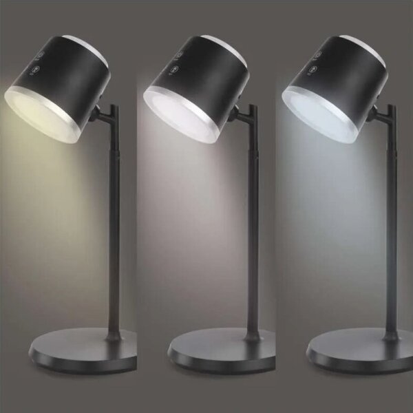 LED Stmívatelná nabíjecí stolní lampa 4v1 LED/6W/3,7V 3000K/4000K/6500K černá
