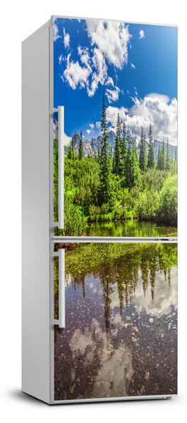 Nálepka tapeta na ledničku Jezero v horách FridgeStick-70x190-f-99700033