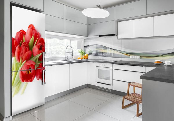Nálepka fototapeta Červené tulipány FridgeStick-70x190-f-99817079